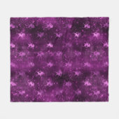 Lila Ombre Glam Glitzer Unicorns Muster Fleecedecke (Vorderseite (Horizontal))