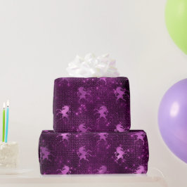 Lila Ombre Glam Glitzer Unicorns Muster Geschenkpapier