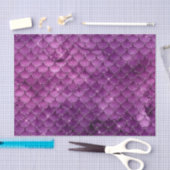 Lila Ombre Glam Mermaid Scales Muster Seidenpapier (Handwerk)
