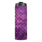 Lila Ombre Glam Mermaid Scales Muster Thermosbecher (Vorderseite)