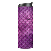 Lila Ombre Glam Mermaid Scales Muster Thermosbecher (Nach links gedreht)