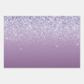 Lila Ombre-Glitzer Geschenkpapier Set (Vorderseite)