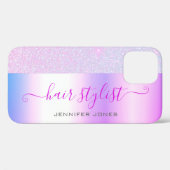 Lila Ombre Glitzer Individuelle Name Case-Mate iPhone Hülle (Rückseite (Horizontal))
