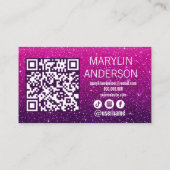 Lila Ombre Glitzer Lash Technischer QR-Code Visitenkarte (Rückseite)