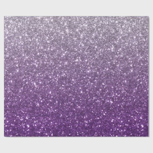 Lila Ombre Glitzer Look Geschenkpapier (Flach)