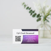 Lila Ombre Glitzer QR-Code Beruflich Visitenkarte (Stehend Vorderseite)