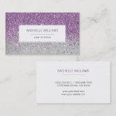 Lila Ombre Glitzer Visitenkarte (Vorne/Hinten)