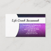 Lila Ombre-Glitzer-Vorlage Beruflich Visitenkarte (Vorderseite)