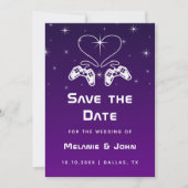 Lila Ombre Gradient Gamer Nerdy Geek Niedlich Save The Date (Vorderseite)