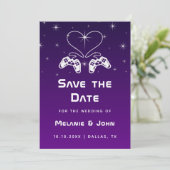 Lila Ombre Gradient Gamer Nerdy Geek Niedlich Save The Date (Stehend Vorderseite)