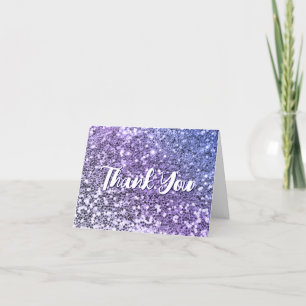 Lila Ombre Grobglitter Dankeskarte