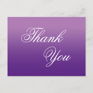 Lila Ombre-Kalligrafie Danke Postkarte
