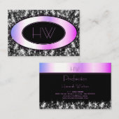 Lila Ombre Lamurous Glitzer Stars Boutique Visitenkarte (Vorne/Hinten)