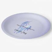 Lila Ombre Magical Unicorn Pappteller (Schrägansicht)