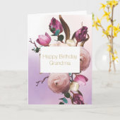 Lila Ombre mit Blumen Karte (Gelbe Blume)