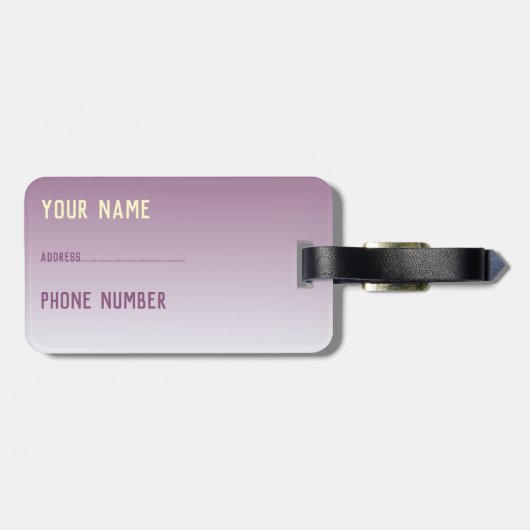 lila ombre - modern gepäckanhänger (Rückseite horizontal)