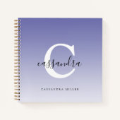 Lila Ombre Moderner Mit Monogramm Name Notizblock (Vorderseite)