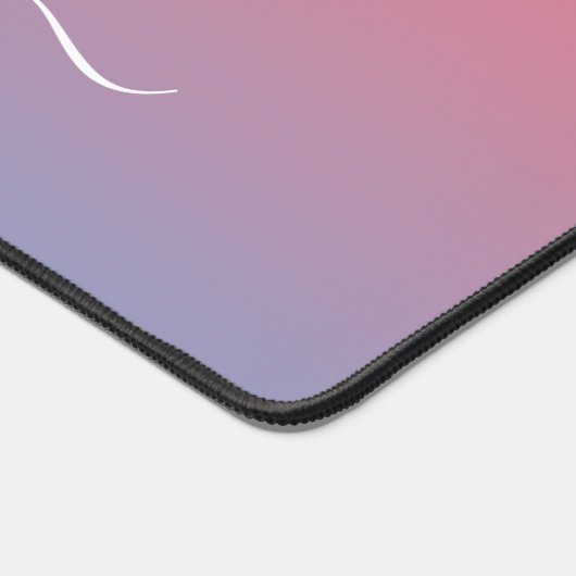 Lila Ombre Monogram Name Script Schreibtischunterlage (Ecke)