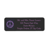 Lila Ombre Mosaic Peace Sign Address Labels (Vorne)