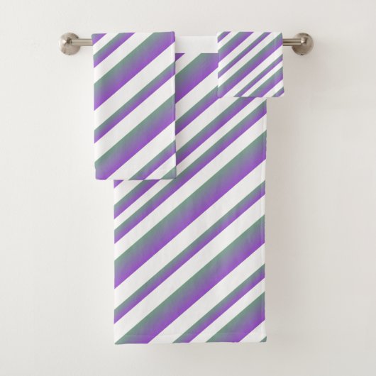 Lila Ombre Multi - Streifen Badhandtuch Set (Insitu)