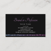 Lila Ombre Shimmery Glitzer Stars Logo auf Schwarz Visitenkarte (Rückseite)