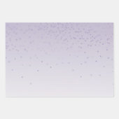 Lila Ombre Silver Confetti Geschenkpapier Set (Vorderseite 3)