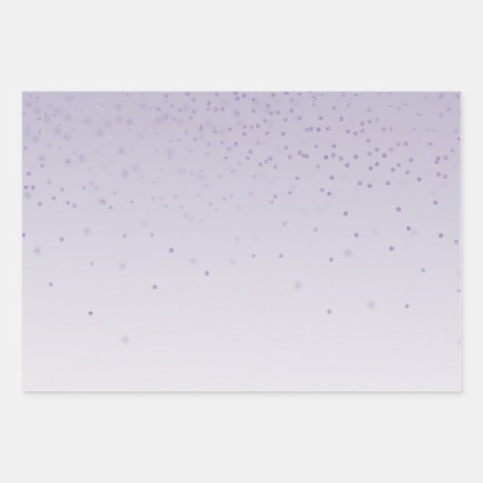 Lila Ombre Silver Confetti Geschenkpapier Set (Vorderseite 3)