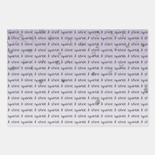 Lila Ombre Silver Confetti Geschenkpapier Set (Vorderseite)