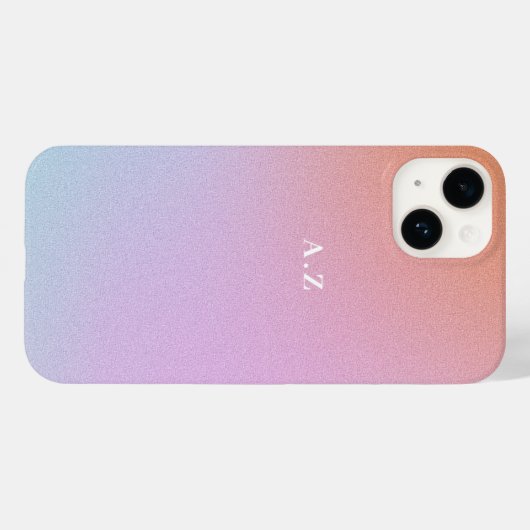 Lila Ombre Sky Personalisiert Initial Monogram Case-Mate iPhone Hülle (Rückseite (Horizontal))