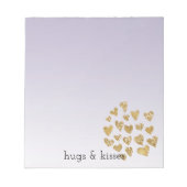Lila Ombre Sparkle Gold Glitzer Hearts Notizblock (Vorderseite)