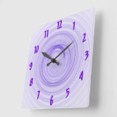 Lila Ombre Spirals Abstrakt Quadratische Wanduhr (Winkel)