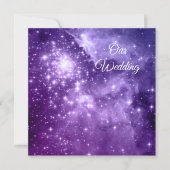 Lila Ombre Stars Celestial Wedding Einladung (Vorderseite)
