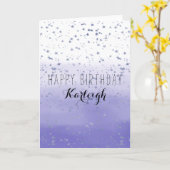 Lila Ombre Stars personalisiert Karte (Gelbe Blume)