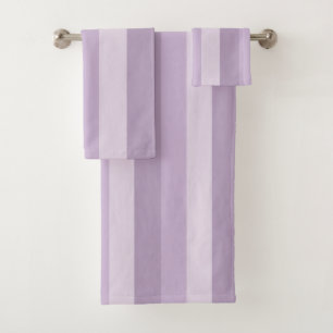 Lila Ombre Streifen Badhandtuch Set