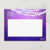 Lila Ombre String Lights Rustikal Save the Date Postkarte (Rückseite)