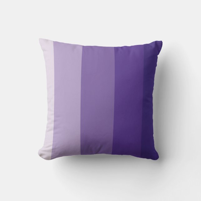 Lila Ombre Strip Kissen (Vorderseite)