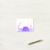 Lila Ombre Stuhl-Studie vom Schreibtisch von Post-it Klebezettel (Auf Schreibtisch)