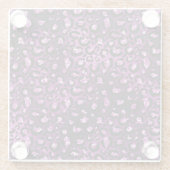 Lila Ombre- und Black Glam Glitzer Leopard Spots Glasuntersetzer (Rückseite)