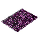 Lila Ombre- und Black Glam Glitzer Leopard Spots Notizblock (Linke Seite)