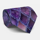 Lila Ombre- und Glitzern-Drachenskala Krawatte (Gerollt)