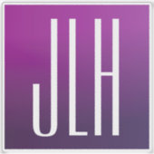 Lila Ombre- und White-Initialen oder andere Texte Aufkleber (Vorderseite)