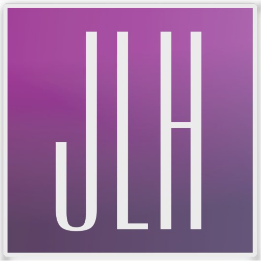 Lila Ombre- und White-Initialen oder andere Texte Aufkleber (Vorderseite)