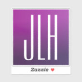 Lila Ombre- und White-Initialen oder andere Texte Aufkleber (Blatt)