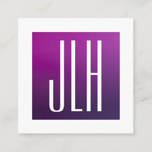 Lila Ombre- und White-Initialen oder andere Texte Begleitkarte (Vorderseite)