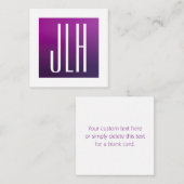 Lila Ombre- und White-Initialen oder andere Texte Begleitkarte (Vorne/Hinten)