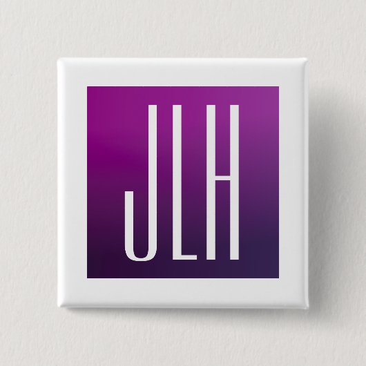 Lila Ombre- und White-Initialen oder andere Texte Button (Vorderseite)