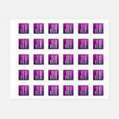 Lila Ombre- und White-Initialen oder andere Texte Etiketten (Blatt)