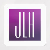 Lila Ombre- und White-Initialen oder andere Texte Etiketten (Design 2)