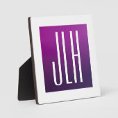 Lila Ombre- und White-Initialen oder andere Texte Fotoplatte (Vorderseite)