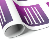 Lila Ombre- und White-Initialen oder andere Texte Geschenkpapier (Rolleneckpunkt)